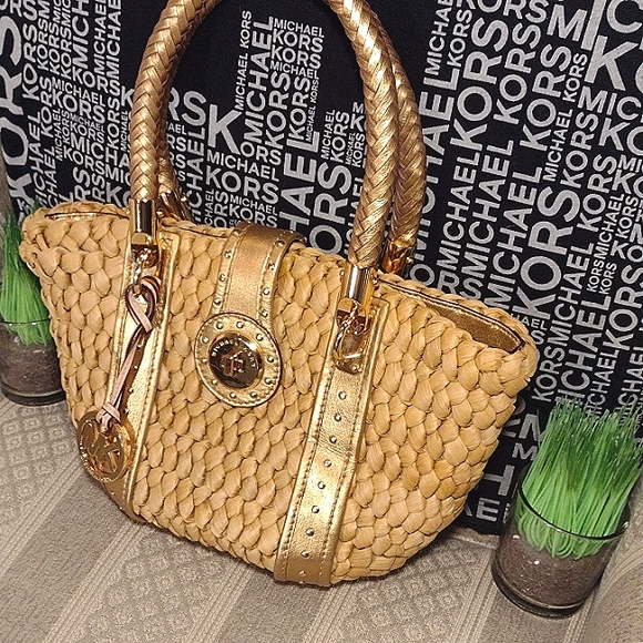 MICHAEL Michael Kors Wicker & leather Studded Sachel - Picture 16 of 16